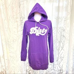 👗Dirty purple hooded sweater dress
